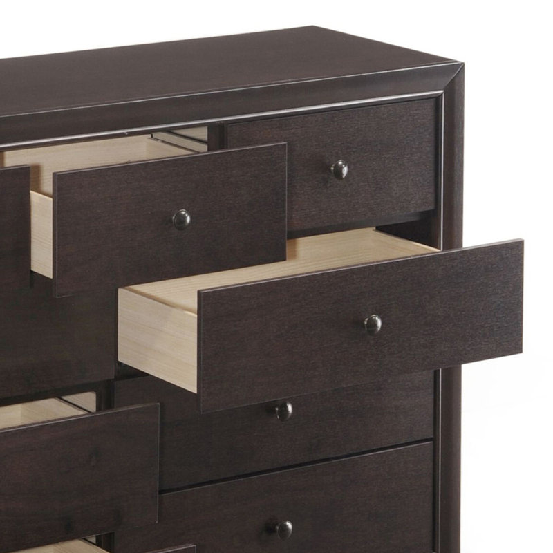 Plethoria Mikel Espresso Dresser with 9 Drawer | Wayfair